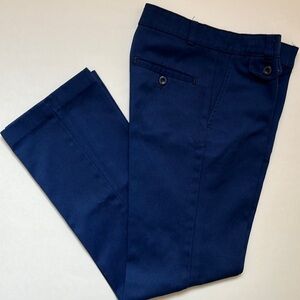 1970s Vintage Pants Sears Boys 14 Slim Perma-Prest Navy Blue Trousers